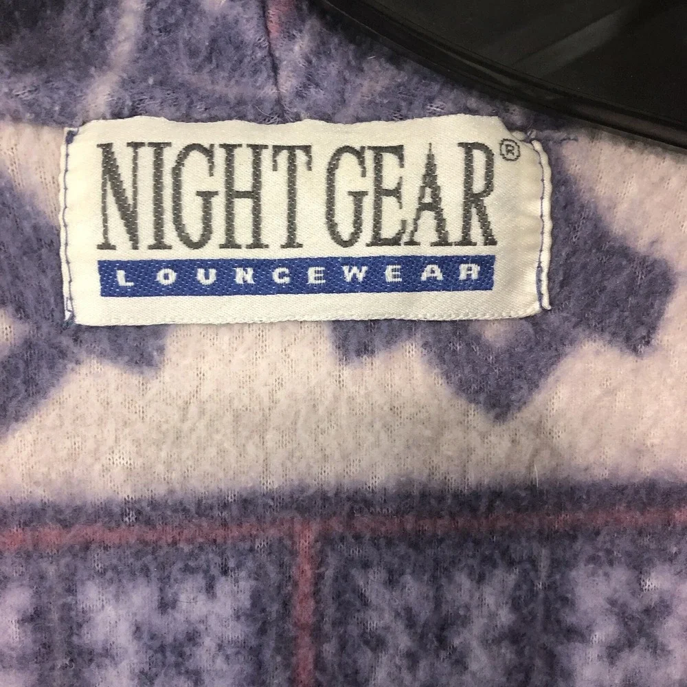 Night Gear bath robe women's large purple aztec‎ geometric patterns 50